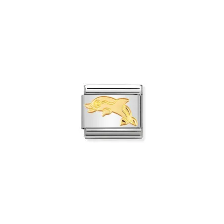 Componible Classic ANIMALES ACUATICOS acero y oro de 18k delfin