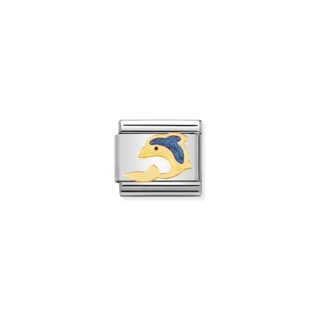 Componible Classic ANIMALES ACUATICOS acero, esmalte y oro de 18k delfin