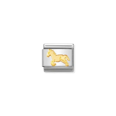 Componible Classic ANIMALES TERRESTRES acero y oro de 18k caballo entero