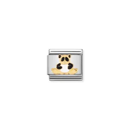 Componible Classic ANIMALES TERRESTRES acero, esmalte y oro de 18k panda