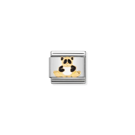 Componible Classic ANIMALES TERRESTRES acero, esmalte y oro de 18k panda
