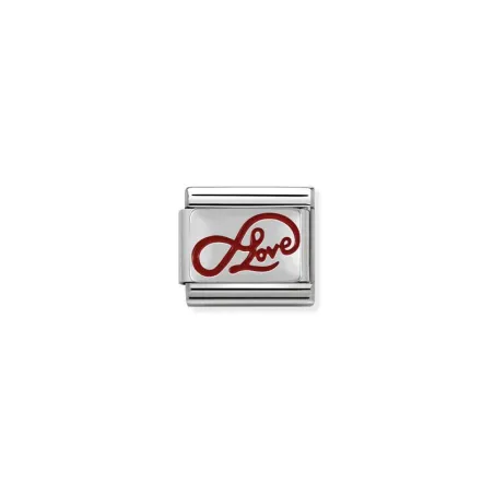 Composable CL PLACAS SIMBOLOS en acero, esmalte y plata 925 Inscripcion Love