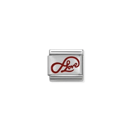 Composable CL PLACAS SIMBOLOS en acero, esmalte y plata 925 Inscripcion Love