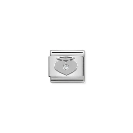 Composable Classic CL SIMBOLOS acero, 1 Cubic zirc. y plata 925 Corazon angel