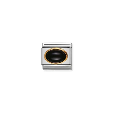 Composable Classic PIEDRAS DURAS OVALADAS en acero y 18k AGATA NEGRA