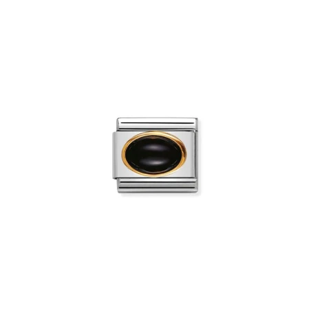 Composable Classic PIEDRAS DURAS OVALADAS en acero y 18k AGATA NEGRA