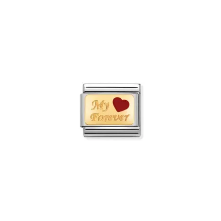 Composable Classic PLACAS acero, esmalte y oro 18k My Forever