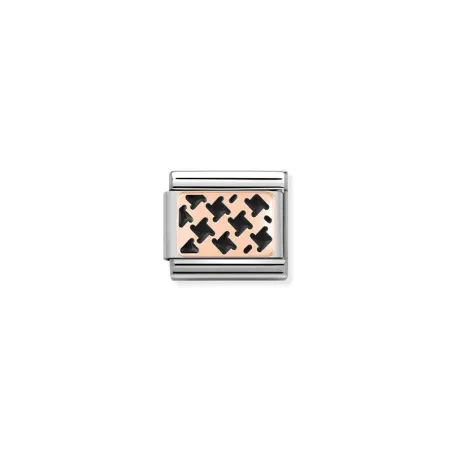 Composable Classic PLACAS acero, esmalte y oro 9k Piedipull NEGRO