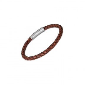 Pulsera Lotus Style Basic Hombre Cuero y Acero Inoxidable LS2141-2/3