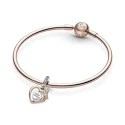 Charm Colgante Pandora Corazón y Flor Rosa 789290C01