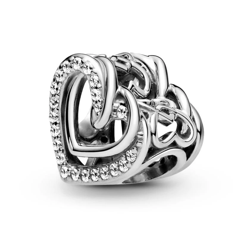 Charm Pandora corazones Brillantes Entrelazados 799270C01
