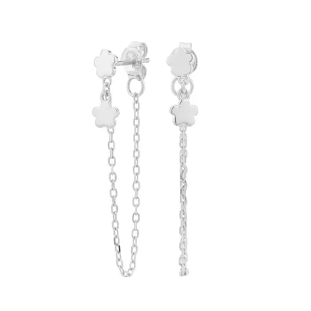 Pendientes Itemporality Mujer Plata Cadenas y Colgante Flor SEA-100-122-UU
