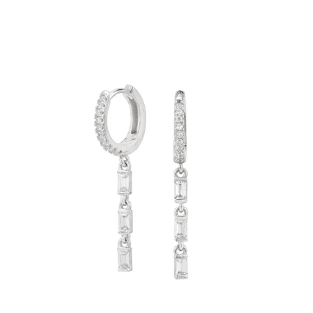 Pendientes Itemporality Mujer Plata Aro y Circonitas baguette colgantes SEA-101-111-UU