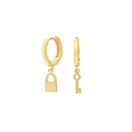 Pendientes Itemporality Mujer Plata Baño Oro Llave y Candado SEA-200-098-UU