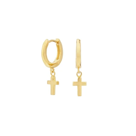 Pendientes Itemporality Mujer Plata Baño Oro Cruz SEA-200-102-UU