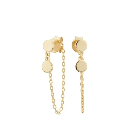 Pendientes Itemporality Mujer Plata Baño Oro Cadenas y Colgante circular SEA-200-123-UU