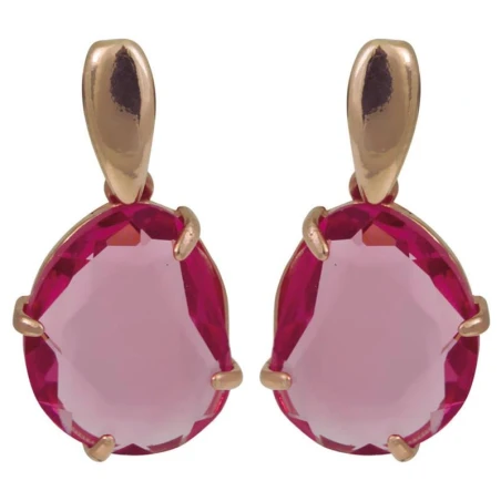 Pendientes Plata Rose Piedra Rosa