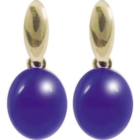 Pendientes Plata Dorada Piedra Azul