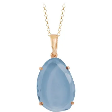 Colgante Plata Dorado Piedra Azul fashion joya