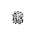 Daisy sterling silver charm with purple and shaded pink enamel