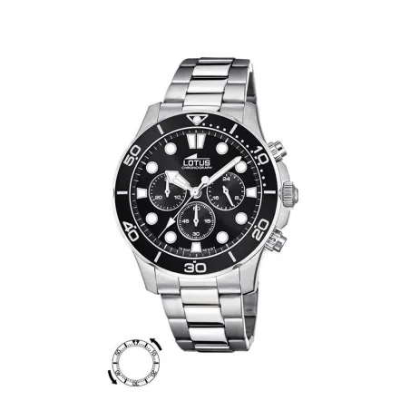 Reloj Lotus Excellent Hombre Cronógrafo Plateado y Negro 18756/3