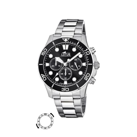 Reloj Lotus Excellent Hombre Cronógrafo Plateado y Negro 18756/3