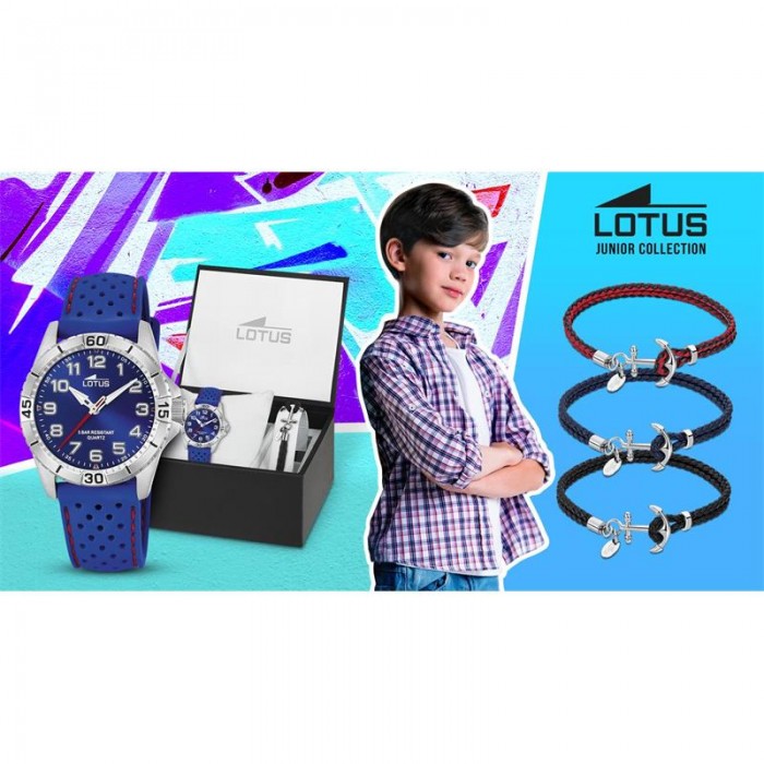 Reloj Lotus Junior Collection Niño Cronógrafo Comunión Plateado y Azul18580/6