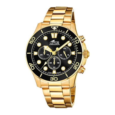 Reloj Lotus Excellent Cronógrafo Hombre Dorado y Negro 18758/3