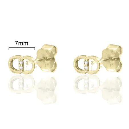 Pendientes "Ocho" Mujer Plata Baño Oro y Circonitas CPE1203-DO