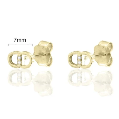 Pendientes "Ocho" Mujer Plata Baño Oro y Circonitas CPE1203-DO
