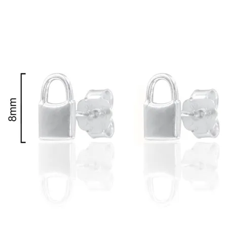 Pendientes Candado Mujer Plata Baño Rodio CPE1204-RD