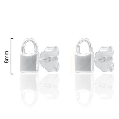 Pendientes Candado Mujer Plata Baño Rodio CPE1204-RD