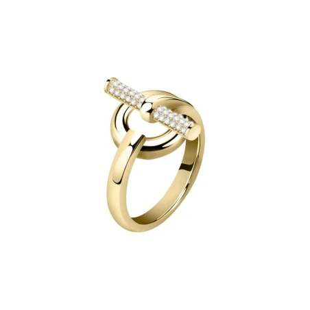 Anillo Morellato Mujer Abbraccio Acero Inoxidable Baño Oro y Circonitas SAUC09014