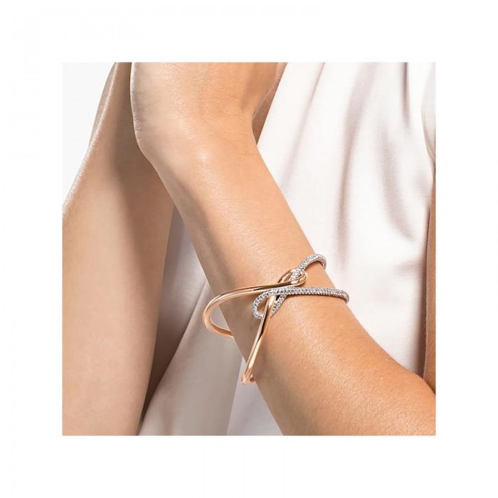 Brazalete Swarovski Infinity Mujer Baño Rosado y plateado 5532399 TALLA M