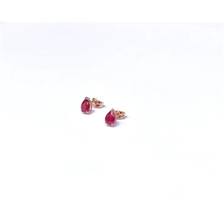 Pendientes Mujer Oro Rosado y Rubí 0558274PRR