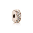 Clip con ajuste de silicona PANDORA Rose con circonita cúbica transparente
