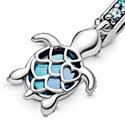 Charm Colgante Pandora en plata de ley Cristal de Murano Tortuga Marina 798939C01