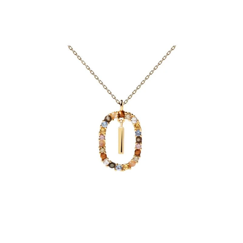 Gargantilla PdPaola Letra I Mujer Plata Baño Oro CO01-268-U