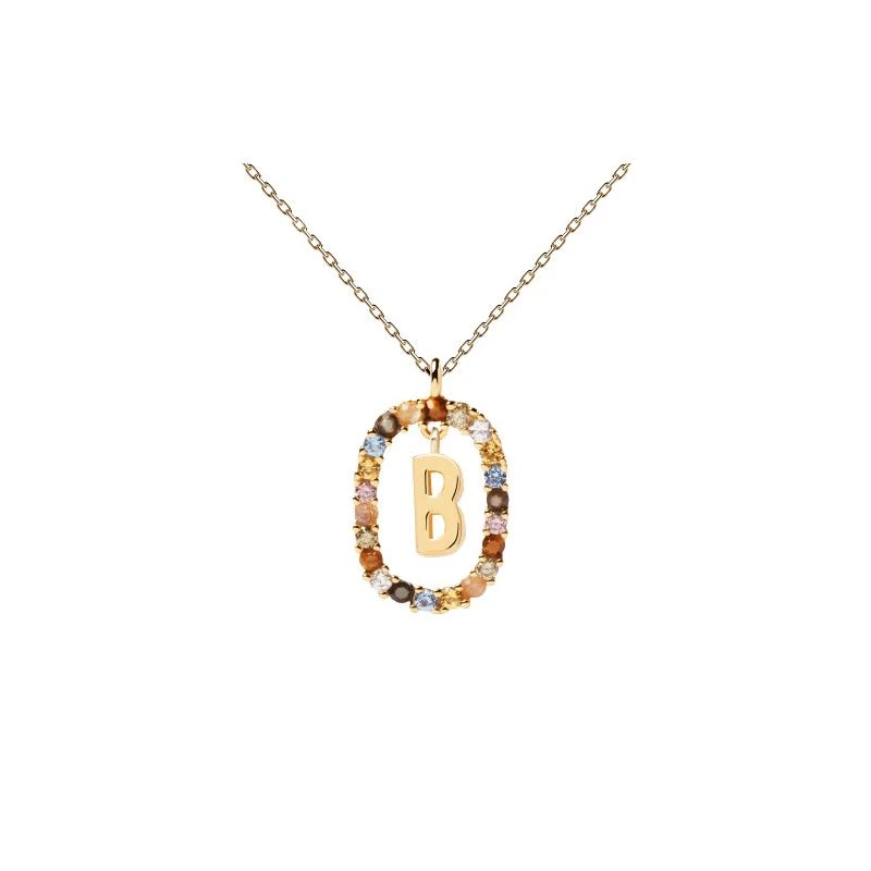Gargantilla PdPaola Letra B Mujer Plata Baño Oro CO01-261-U