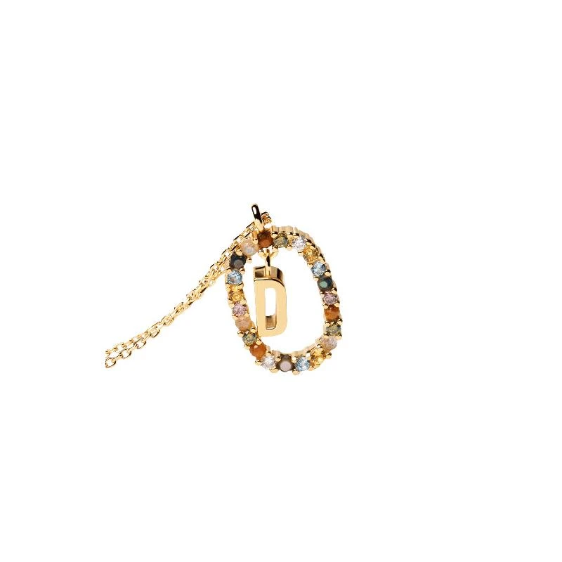 Gargantilla PdPaola Letra D Mujer Plata Baño Oro CO01-263-U