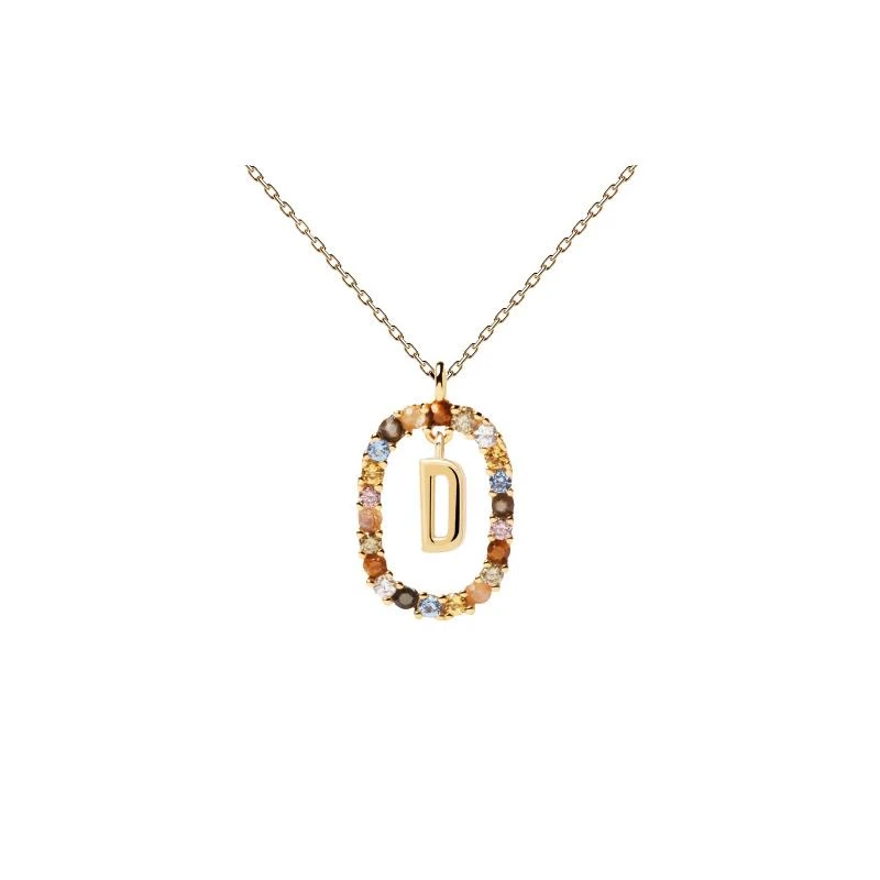 Gargantilla PdPaola Letra D Mujer Plata Baño Oro CO01-263-U