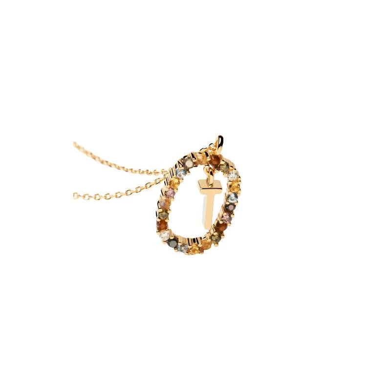 Gargantilla PdPaola Letra T Mujer Plata Baño Oro CO01-279-U