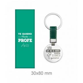 Llavero Acero Inoxidable "Seño Que No Se Borre Nunca Tu Sonrisa" 126-LLV-A304