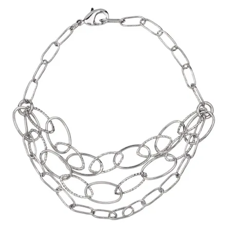 Pulsera Vidal & Vidal Mujer 3 Cadenas Eslabones Chapado Plata X2552820