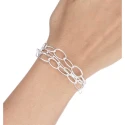 Pulsera Vidal & Vidal Mujer 3 Cadenas Eslabones Chapado Plata X2552820