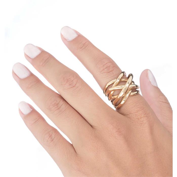 Anillo Vidal & Vidal Mujer Multitiras Chapado Oro X447721014