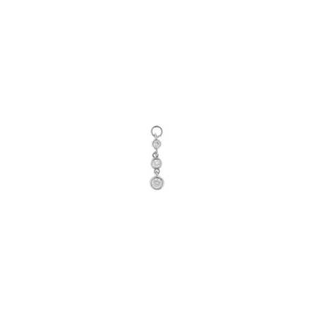 Charm Salvatore Mujer Plata Baño Rodio 3 chatones Circonitas Blancas 213CH070