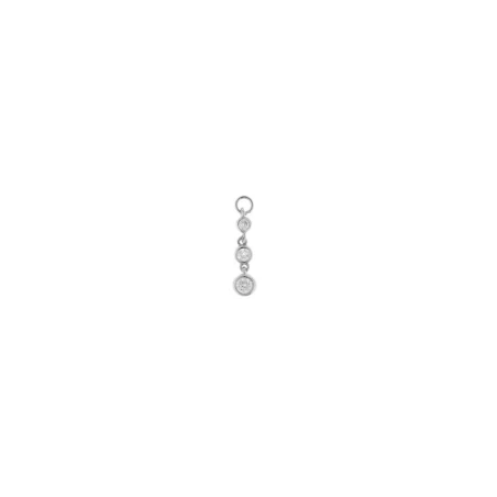 Charm Salvatore Mujer Plata Baño Rodio 3 chatones Circonitas Blancas 213CH070