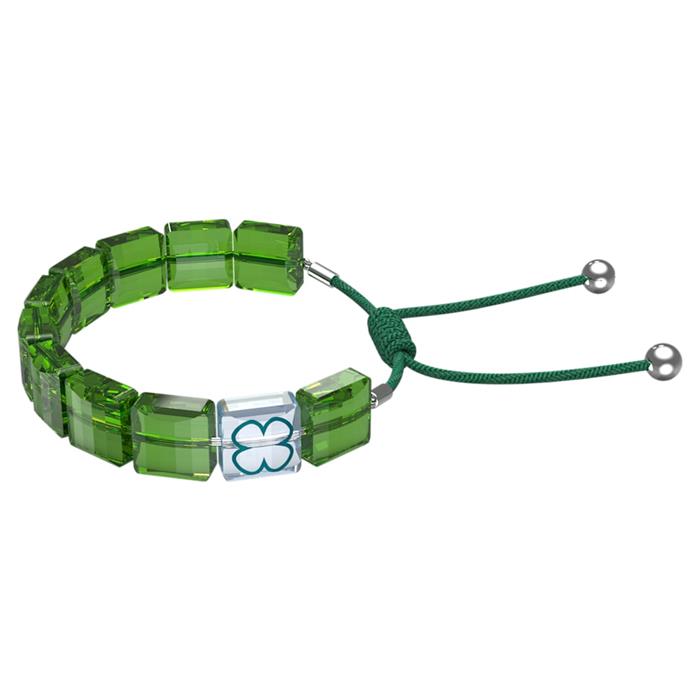 Pulsera Swarovski Mujer Trébol Cristal Verde y Baño Rodio 5614970