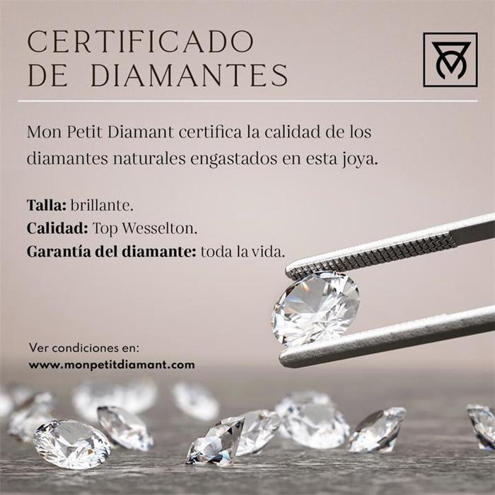Pendientes Mon Petit Diamant Leyenda Mujer Plata, Esmeralda y Diamante PPE002